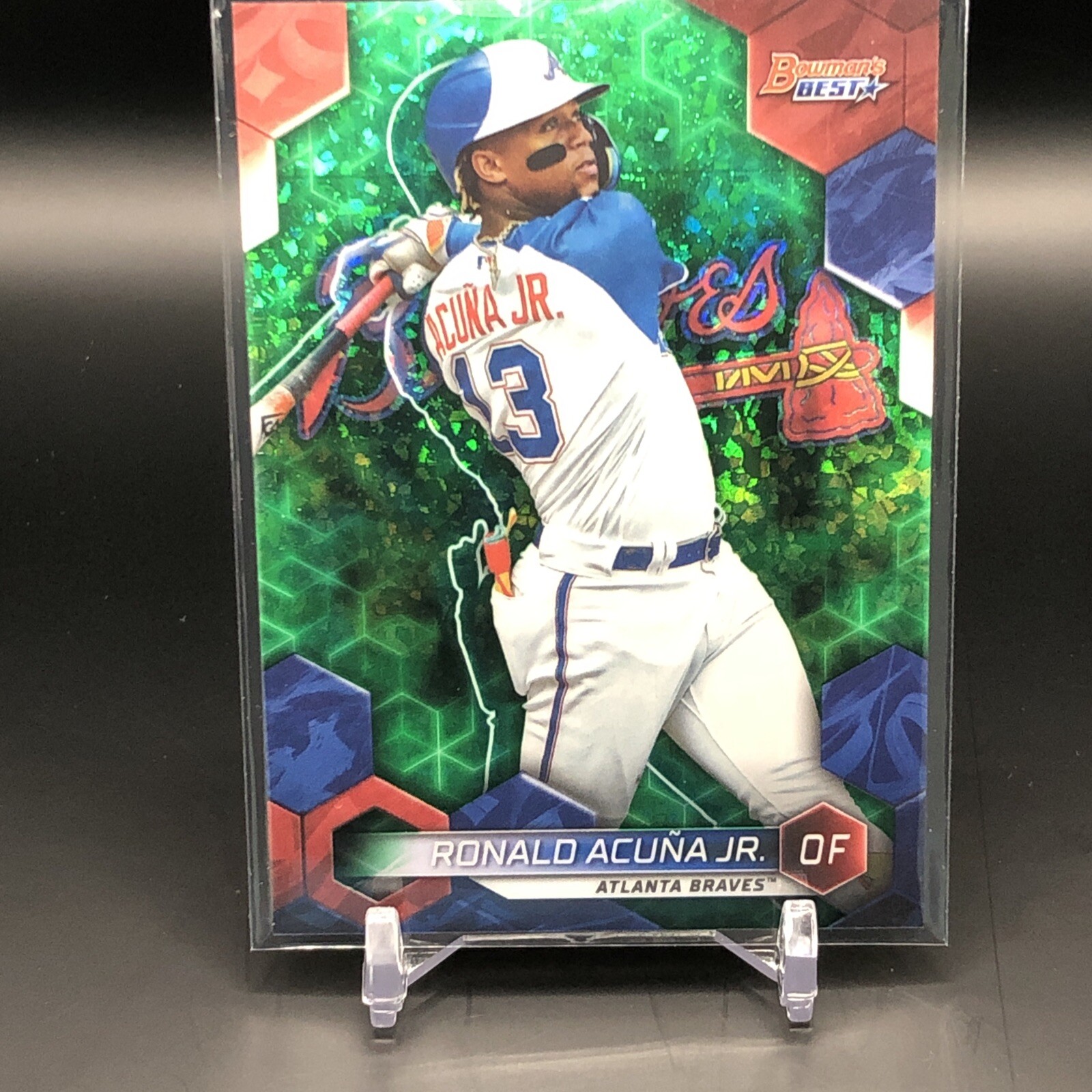 2023 Bowman's Best Ronald Acuna Jr Green Mini-Diamond REFRACTOR /99