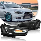 VLAND Black Projector Headlights For 2008-17 Mitsubishi Lancer Fit Halogen Only