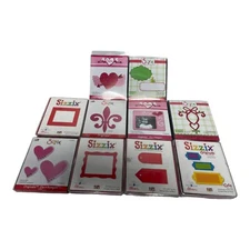 Sizzix Large Red Originals Die Cutter Lot OF 10-Flowers Frames Heart In Packages