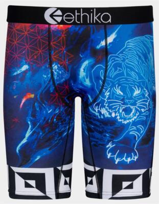 Ethika the Staple White Outlined SICK TIGER Blue Boxers Mn's S (28-30) NIP