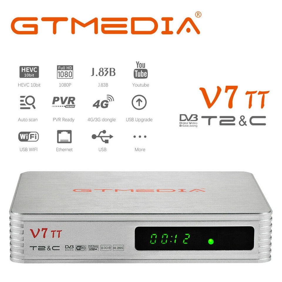 Digital Full HD DVB-T/T2/Cable TV Receiver Set Top Box PVR H.265 1080P +USB WIFI