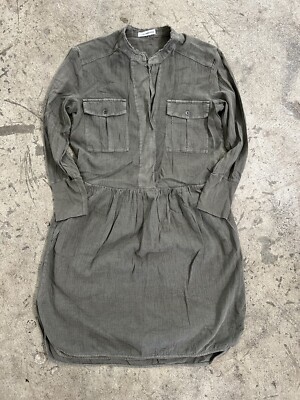 Standard James Perse Womens Linen Shirt Dress Size 1 S Olive Green Button  Boho | eBay