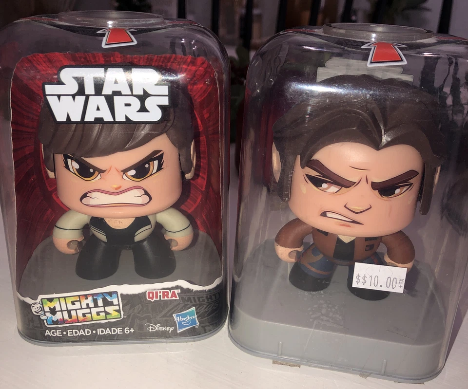 Figura de acción Hasbro Mighty Muggs Star Wars Han Solo #10 y cambios faciales QI’RA Foto 3 de 4