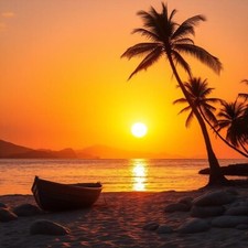 Digital Picture of Beautiful sunset in lake art printable file