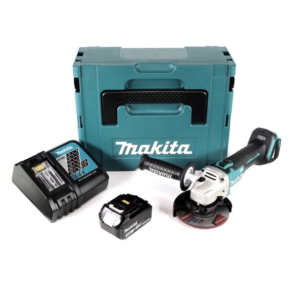 Makita Dga 504 RF1J Akku Winkelschleifer 18V 125Mm Brushless + Akku 3Ah + Lader-image
