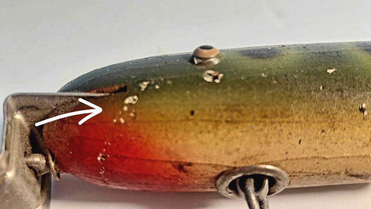 Vintage Creek Chub Pikie Wood Jointed Frog Crankbait 38+yrs