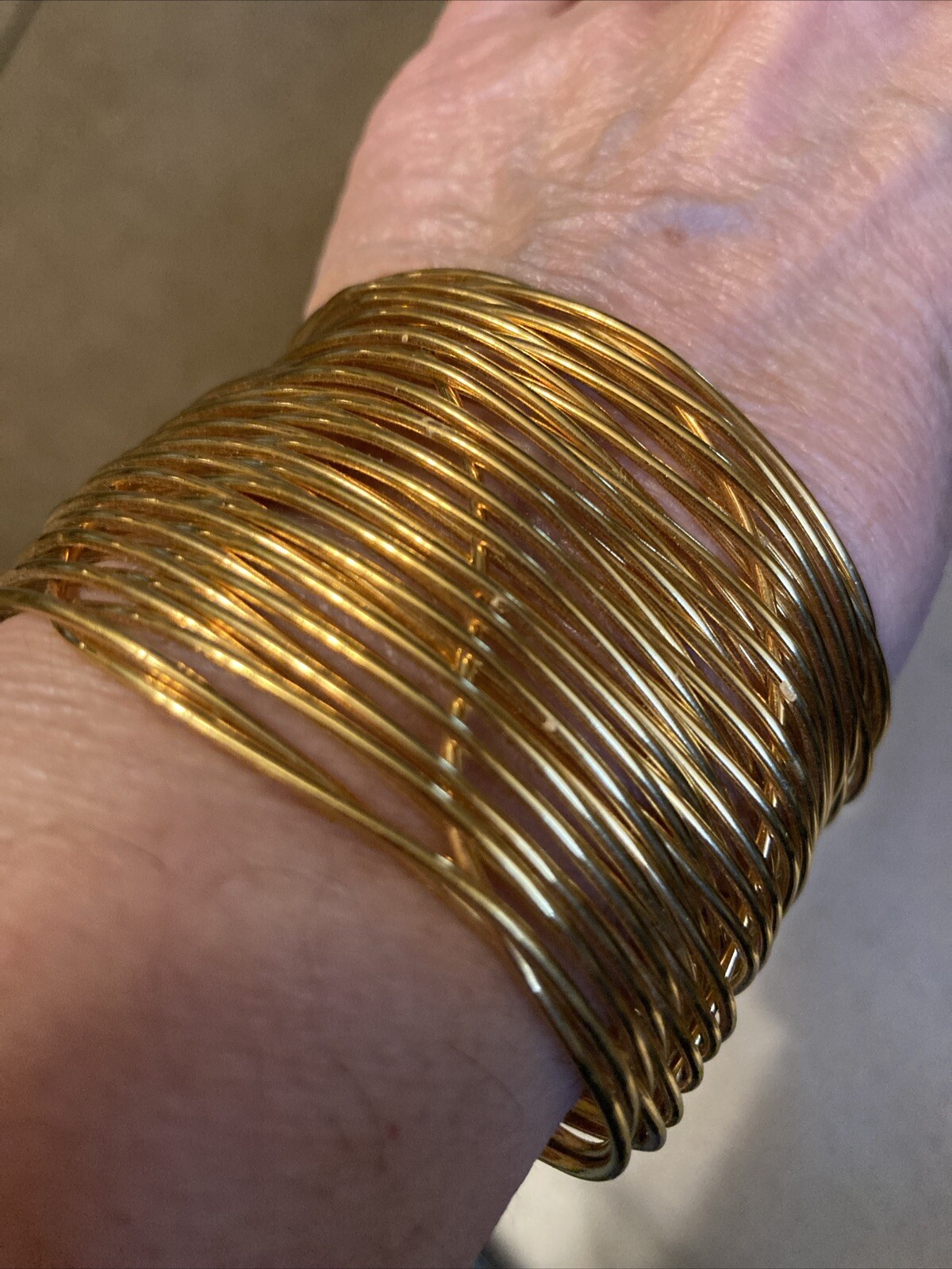 Fashion Gold Metal Weave Wire Bangle Cuff Bracelet for Women-image