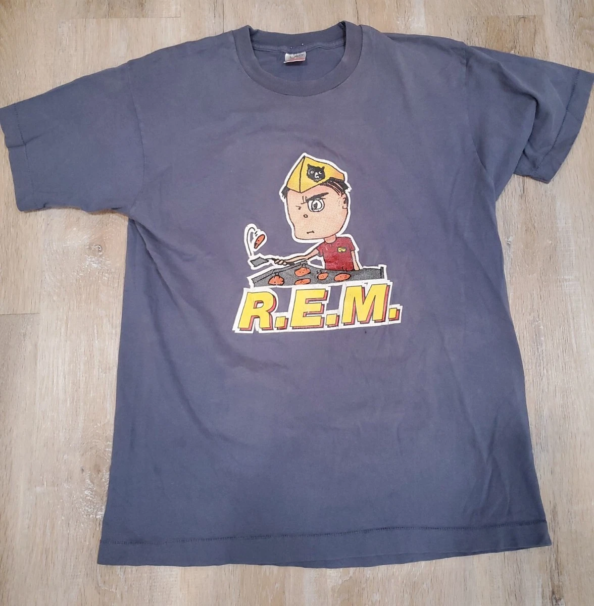 T-shirt Vintage R.E.M. 1985 Reconstruction Tour - Taille L - Noir - Coton - Occasion Très Bon état