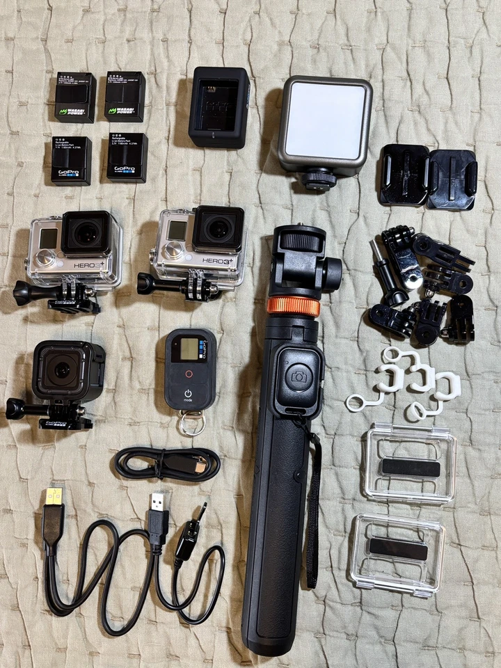 GoPro Hero 3+ Hero 5 Session ~ Batteries, Tripod, Remote, Cases, Mounts Bundle - Image 2 of 4