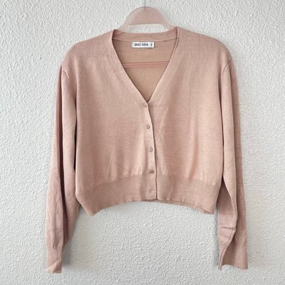 Grace Karin Cropped Layering Cardigan Plus 3XL Tan Cottage Coquette