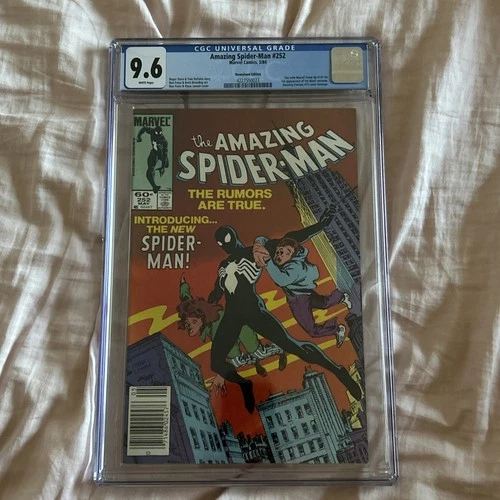 AMAZING SPIDER-MAN#252 (NEWSSTAND EDITION) CGC 9.6 WHITE PAGES 1ST BLACK SUIT