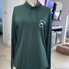 Vineyard Vines Slub Whale Lightweight Long Sleeve Hoodie Green Small
