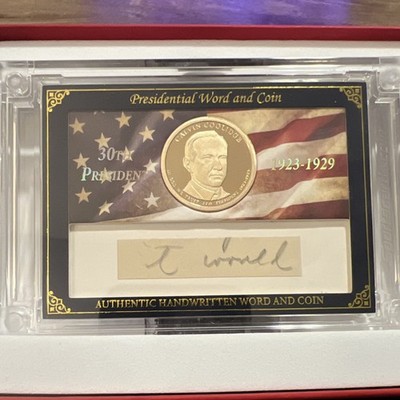 A Word From POTUS Presidential Word and Coin Card Calvin Coolidge 2025 122/199