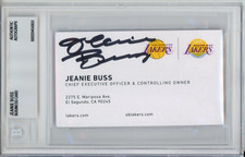 JEANIE BUSS LOS ANGELES LAKERS OWNER SIGNED BUSINESS CARD BECKETT BAS COA AUTO
