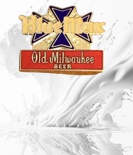 Vintage Blue Max Old Milwaukee Beer Enameled Lapel Hat Coat Pin Collectible EUC