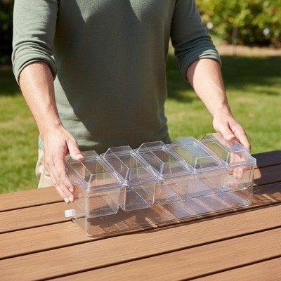 Geteilte Salatbox leicht zu reinigen geteilt Serviertablett Mehrzweck für Picknick