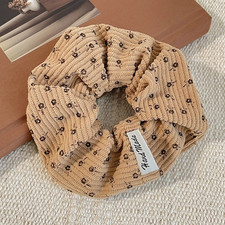 2025 Winter Korea Retro Corduroy Scrunchie Women Girl Elastic Hair Rubber Band A