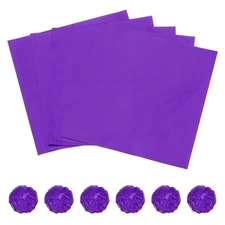 100 Pcs 3 x 3 Inch Square Aluminum Foil Candy Wrappers, Purple