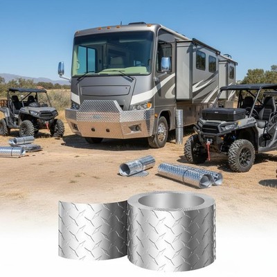 Aluminum Diamond Tread Sheet Metal, 120'' x 6'' Diamond Plate   Easy-Cut, Ea