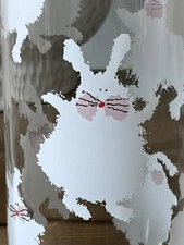 4 OCEAN THAILAND Highball Glasses Tumblers White Bunny Rabbit Glass