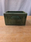 Haeger USA Green Glaze Ceramic Rectangular Planter Window Box Embossed Oval