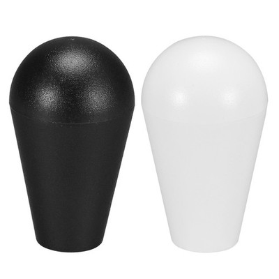 Arcade Joystick Head Ellipse Oval Rocker Ball Top Handle White Black 2Pcs
