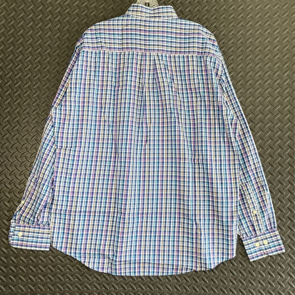 Peter Millar Blue Rainbow Checkered Pattern Silk … - image 3