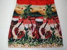 Island Aloha Wear Dress Hawaiian Beach Scene Size 2XL Sleeveless Sheath Tropical
