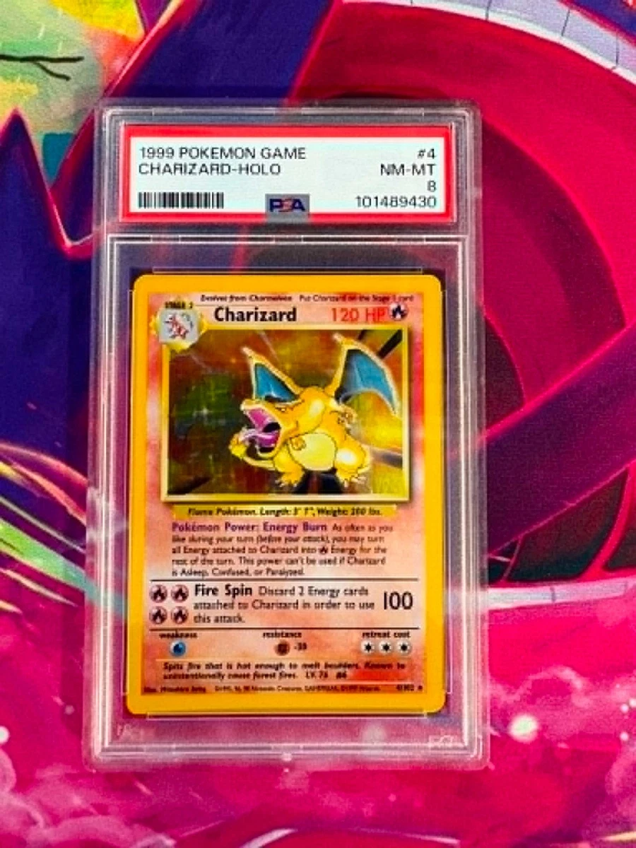 Pokémon TCG Base Set Charizard Grade 8 Individual Collectible Card