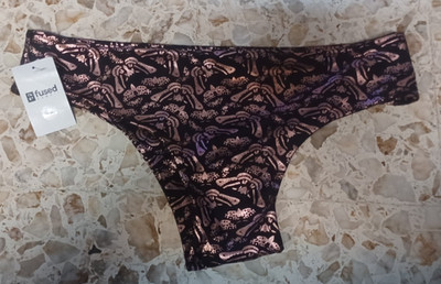 Fused Women's Bikini Bottoms NWT 4X Shiny Pink & Black