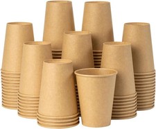 12oz Disposable Kraft Coffee Cups 100 Pack