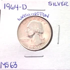 1964 DENVER SILVER WASHINGTON QUARTER IN UNCIRCULATED MINT STATE CONDITION