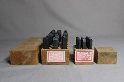 VTG YOUNG BROTHERS Leather Stamping Puncher Tools, 3/8'' Letter & 1/4'' Number Set