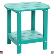Charming Aruba 2-Tier Adirondack Side Table - Durable HDPE Weather-Resistant End