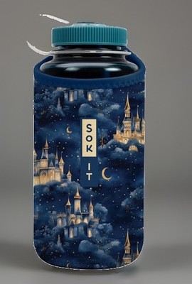 Sok It BotlSok for 32 Oz Brita/ Nalgene Style Bottles - Castle in the Sky