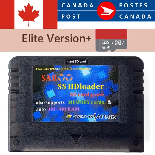 SAROO SS Sega Saturn HD Loader Everdrive Micro SD Card 32GB Elite - Brand NEW