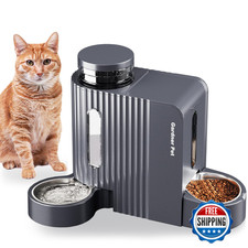 Gardner Pet Stainless Steel Gravity Feeder Water Dispenser 0.8Gal x2 Auto