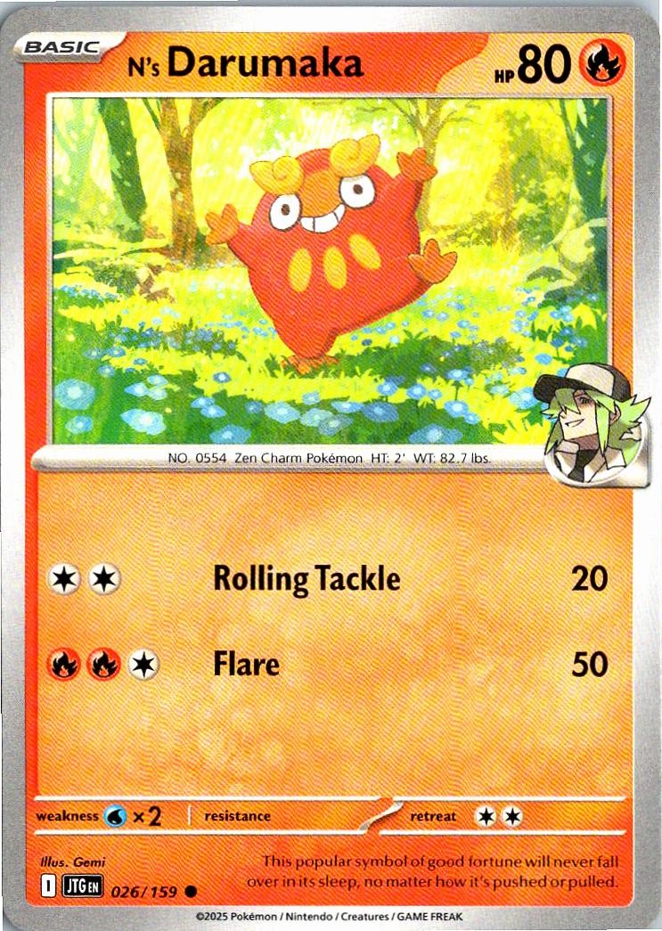 N's Darumaka 026/159 Common Journey Together Pokemon Near Mint
