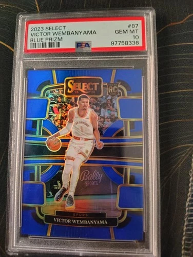 2023-24 Panini Select - Concourse Victor Wembanyama #87 Blue Prizm (RC) - PSA 10