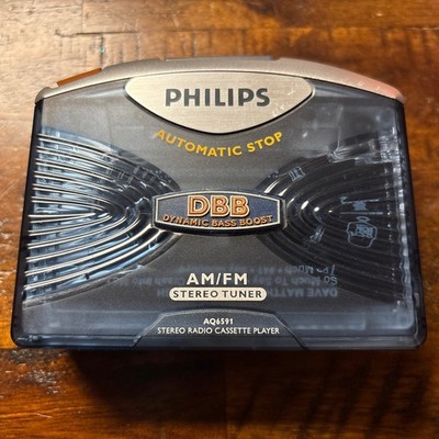 PHILIPS AQ6591 STEREO RADIO CASSETTE PLAYER AM-FM Collectable Vintage Genuine