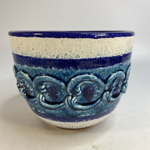 Maceta de colección NUOVO RINASCIMENTO Cachepot Italia cerámica azul turquesa años 70 MCM - Imagen 2 de 18