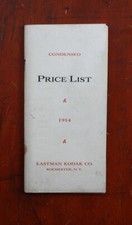 1914 EASTMAN KODAK CONDENSED PRICE LIST/cks/207943