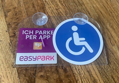 Wheelchair User EasyPark Plastic Carrier with Suction Cup + 1 EasyPark Sticker