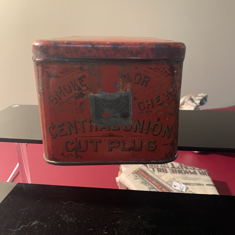 Vintage Central Union Cut Plug tobacco tin, 3x6x4 eBay