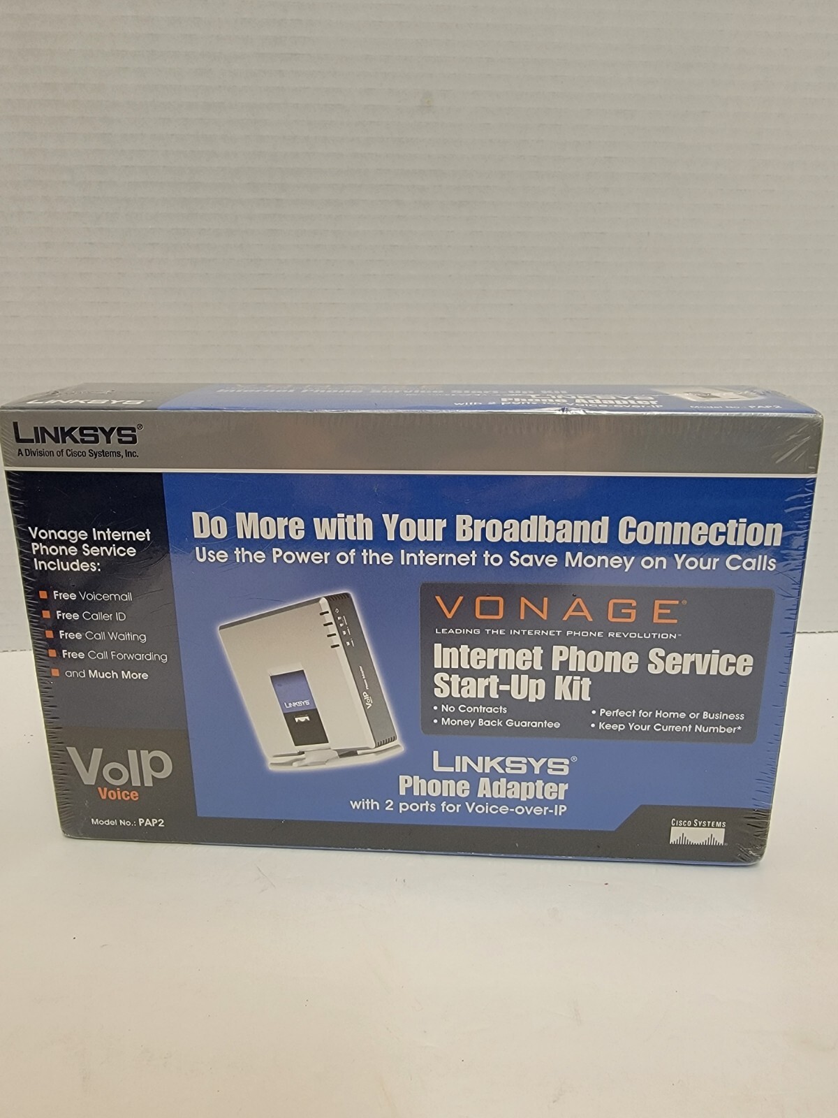 Linksys Phone Adapter Vonage with 2 Port Voice Over IP VOIP PAP2 NEW SEALED eBay