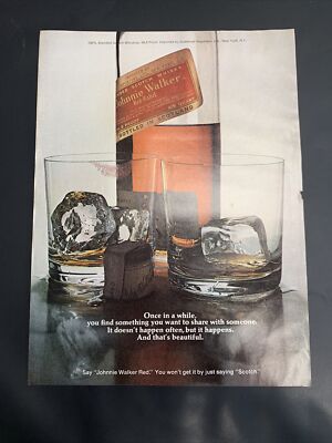 1972 Johnnie Walker Red Scotch Whisky Print Ad Share With Someone Original