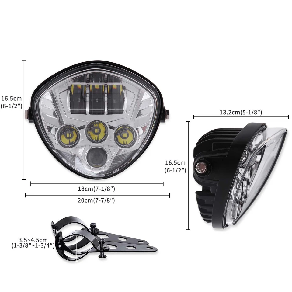 Faro LED delantero para moto Aprilia RSV4 Tuono RS 660 negro 7" con montaje Foto 2 de 4