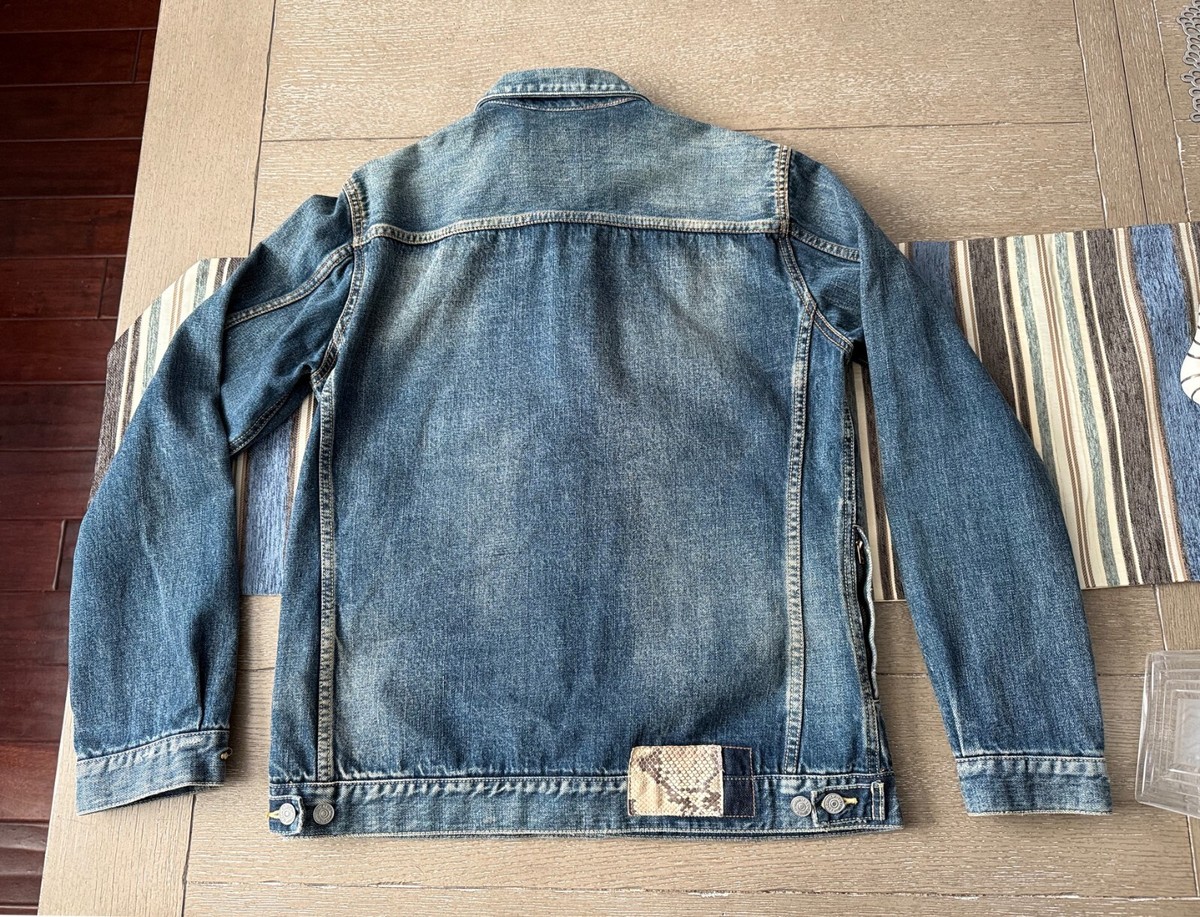 visvim Early Model Denim Jacket Size 3 w/Python/Snake Patch JAPAN