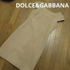 Dolce & Gabbana Dress Leopard Pattern Women Size 38 Wool Beige