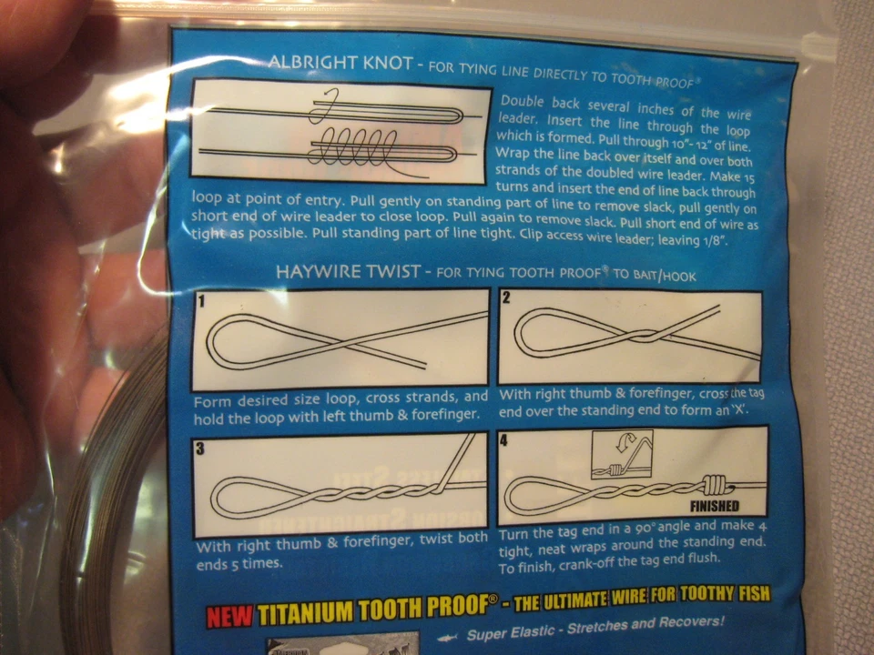 Paquete de 1/4 lb AFW a prueba de dientes de acero inoxidable cable líder / marrón #11 / 140 lb Foto 2 de 3
